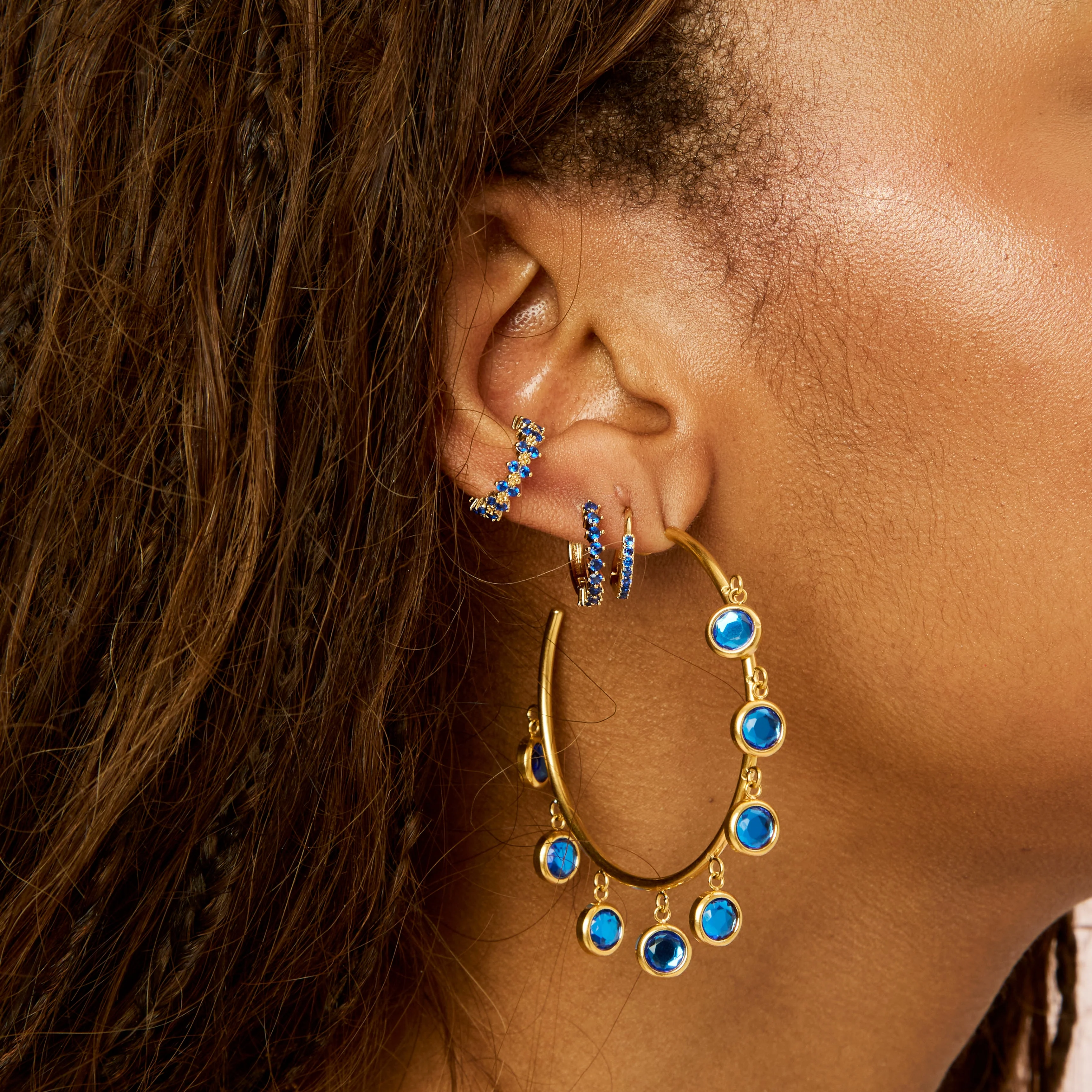 Faiza Droplet Statement Hoops - Image 10