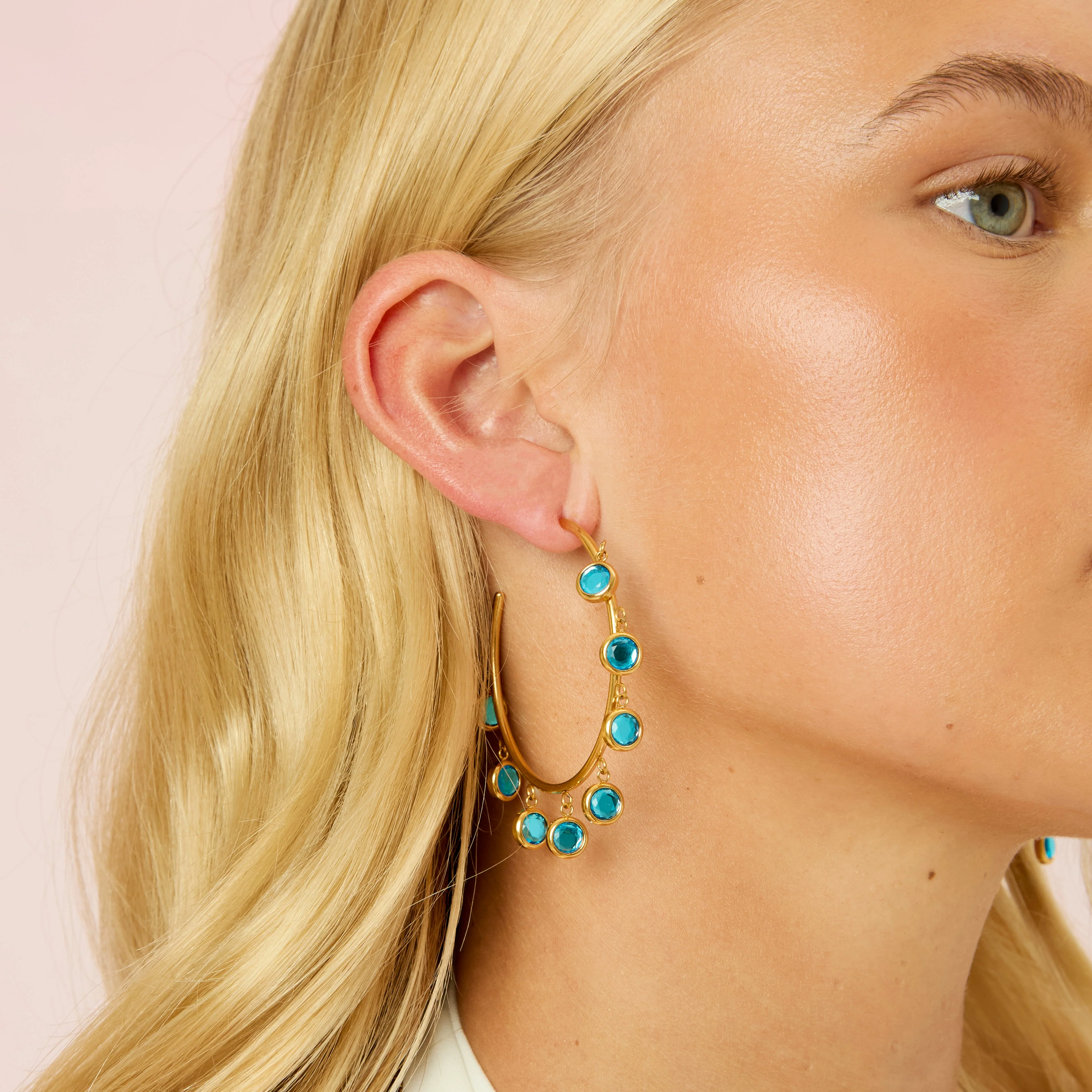 Faiza Droplet Statement Hoops - Image 12
