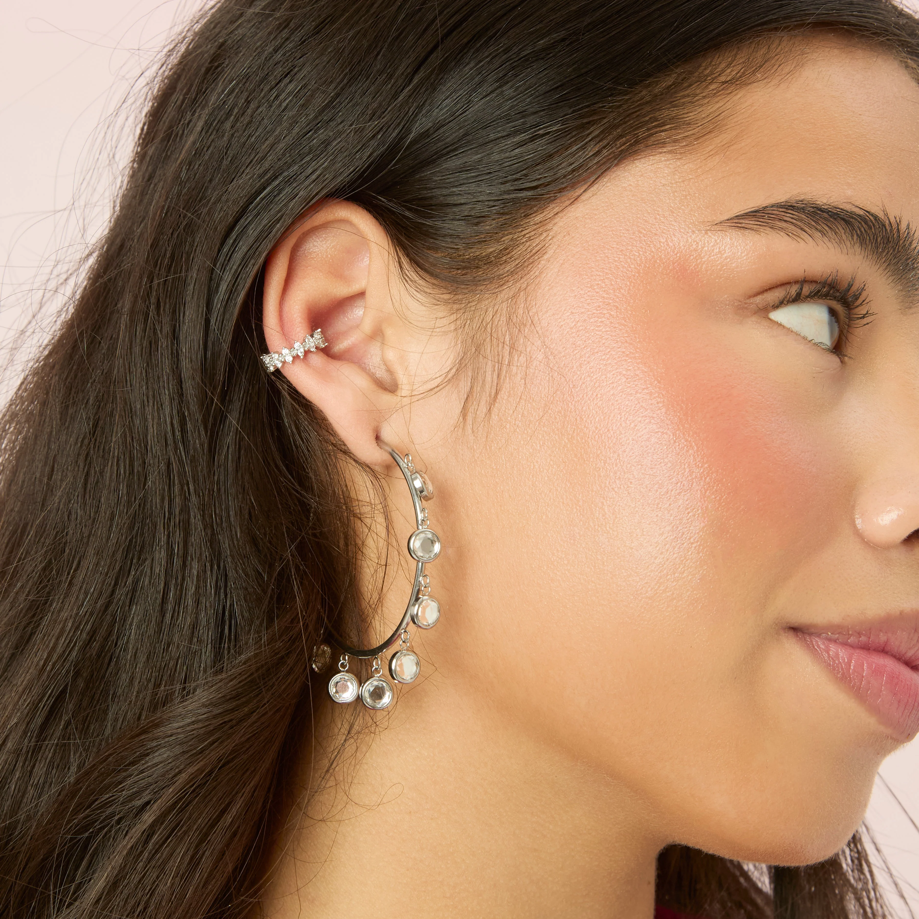 Faiza Droplet Statement Hoops - Image 15