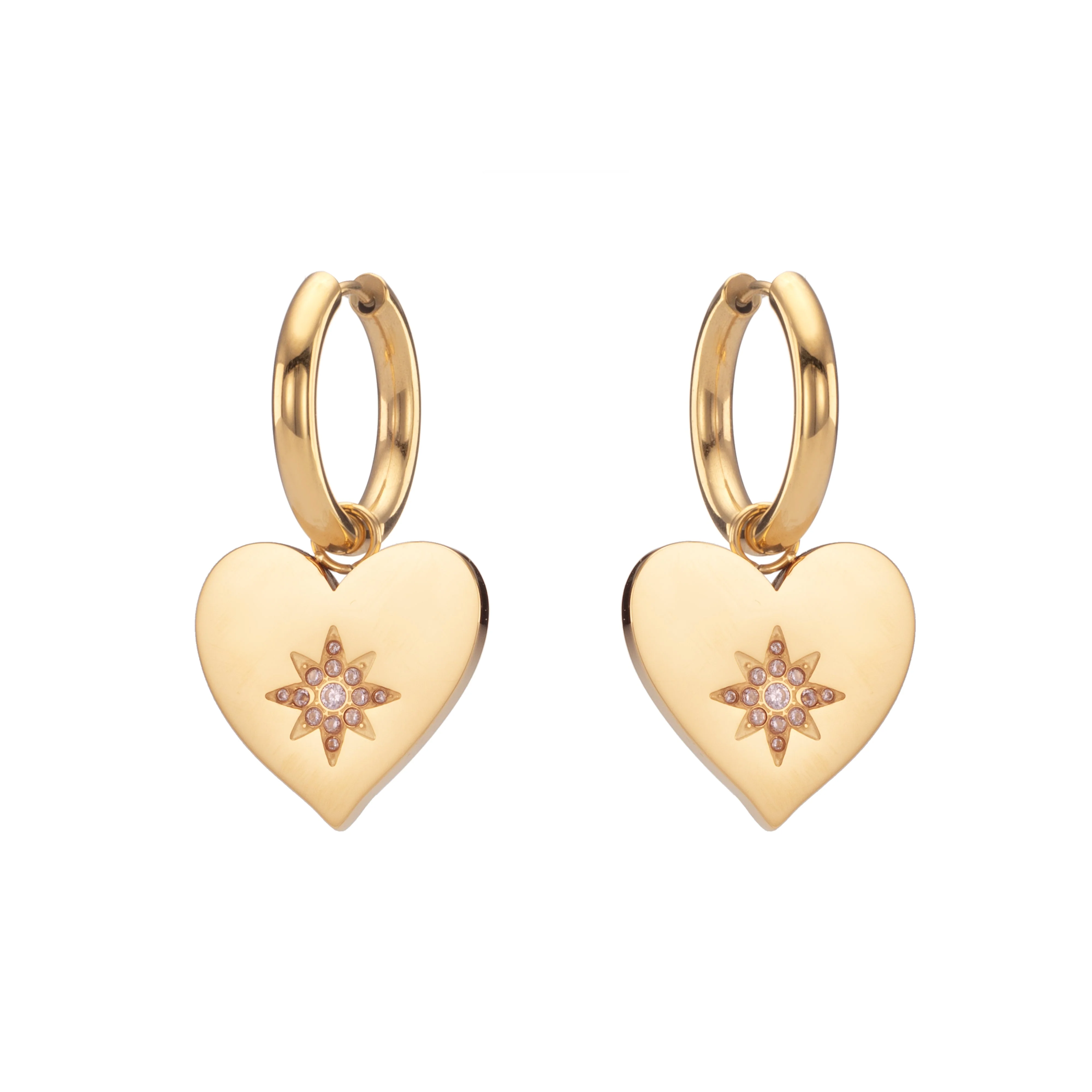 Lucinda Chunky Heart Hoop Earrings - Image 3