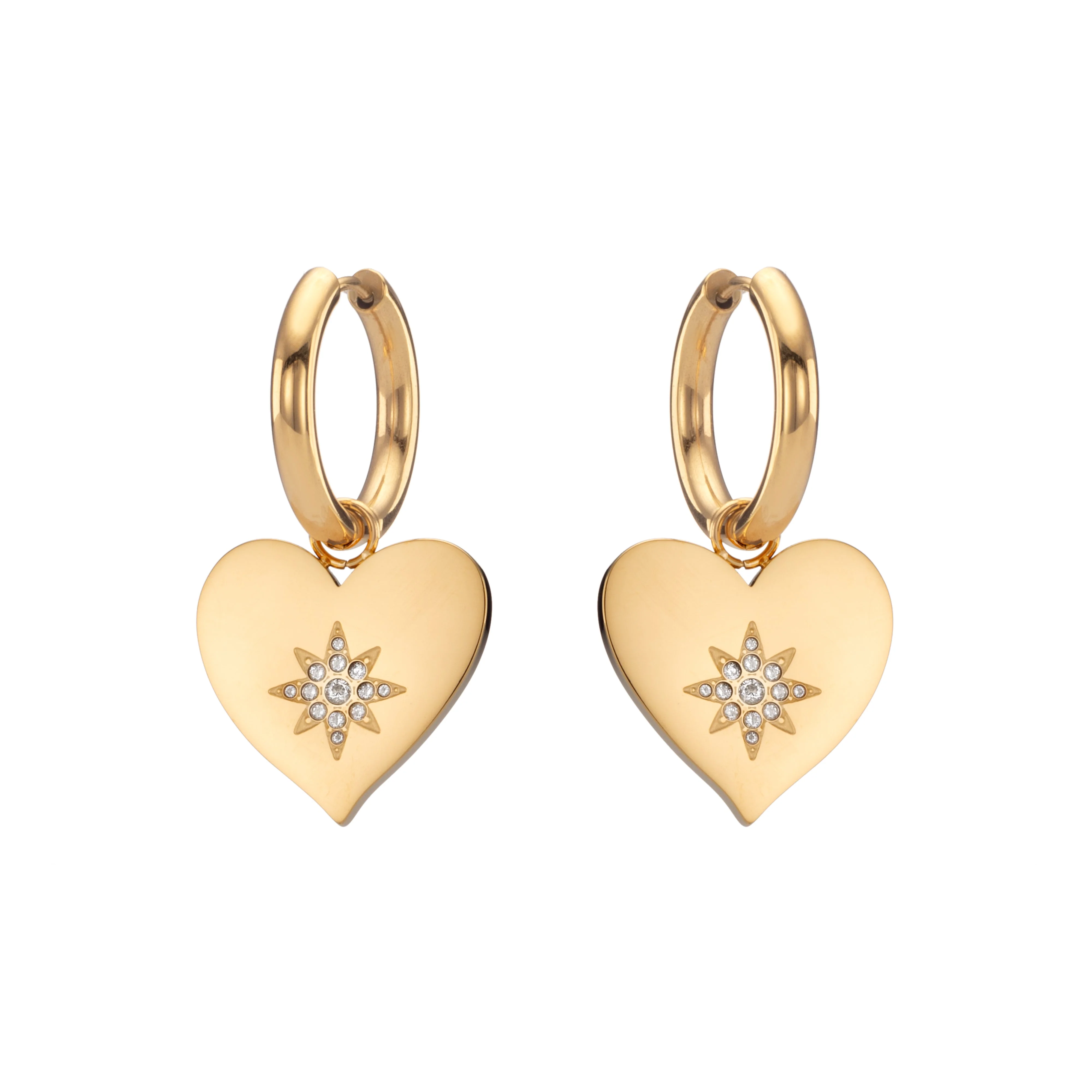 Lucinda Chunky Heart Hoop Earrings - Image 4