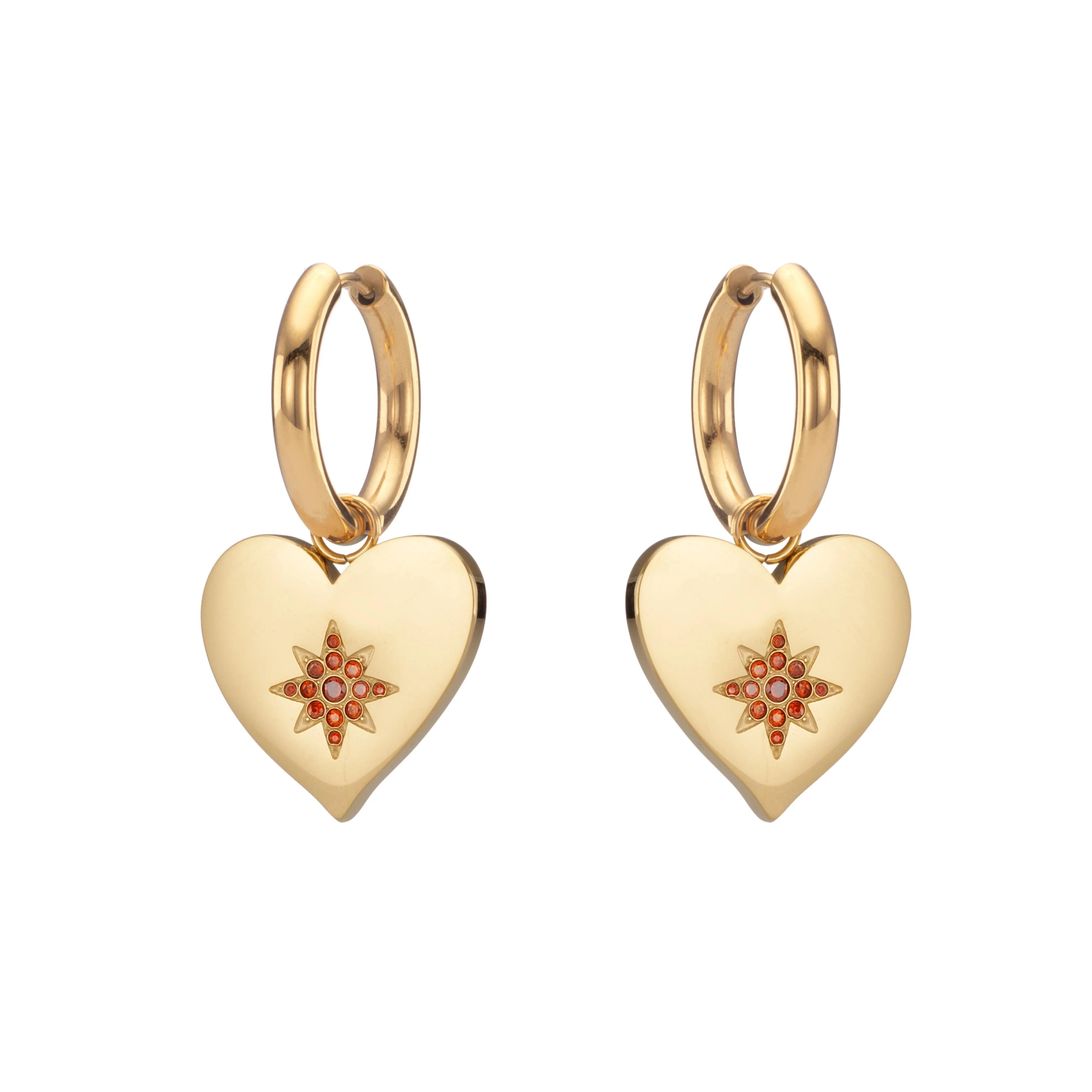 Lucinda Chunky Heart Hoop Earrings - Image 5