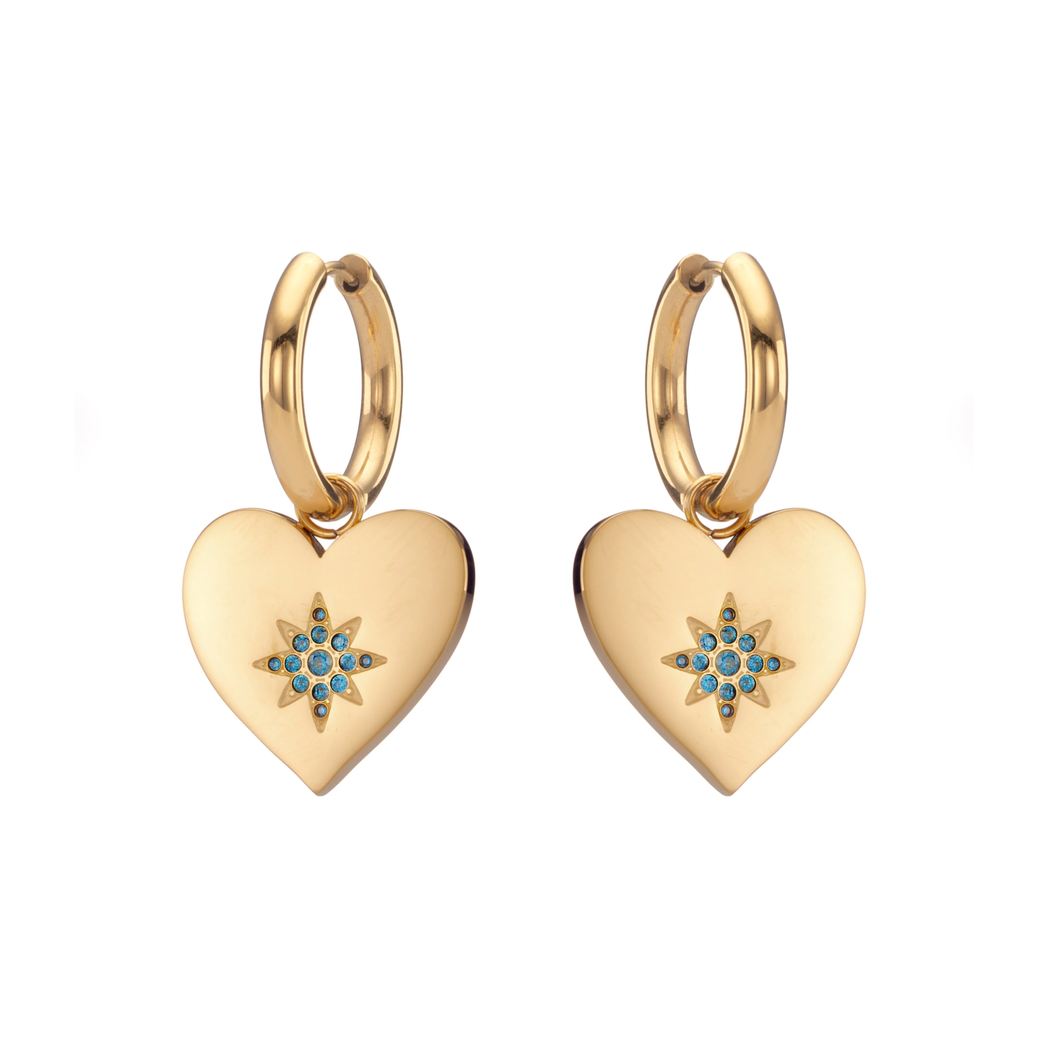 Lucinda Chunky Heart Hoop Earrings - Image 6