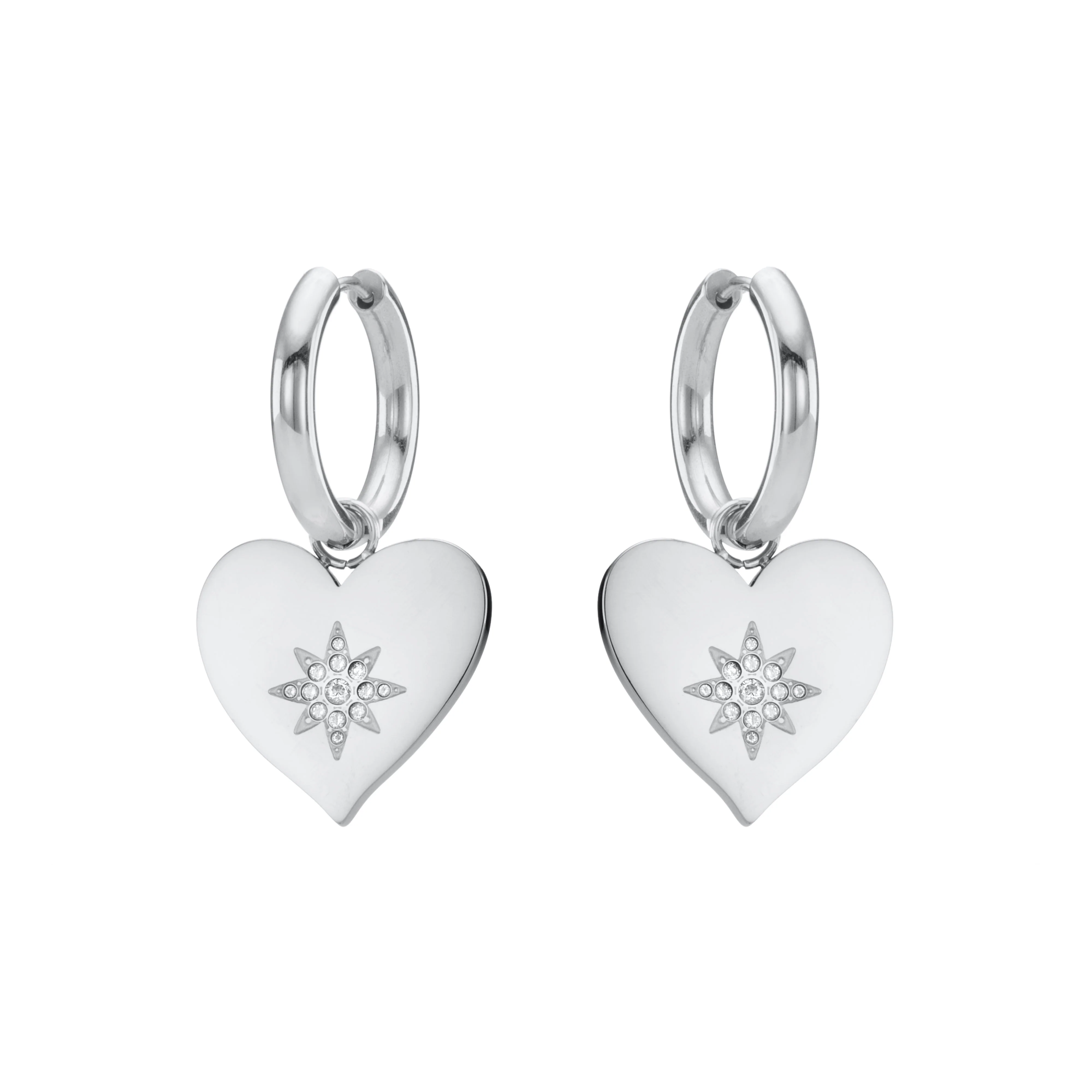 Lucinda Chunky Heart Hoop Earrings - Image 9