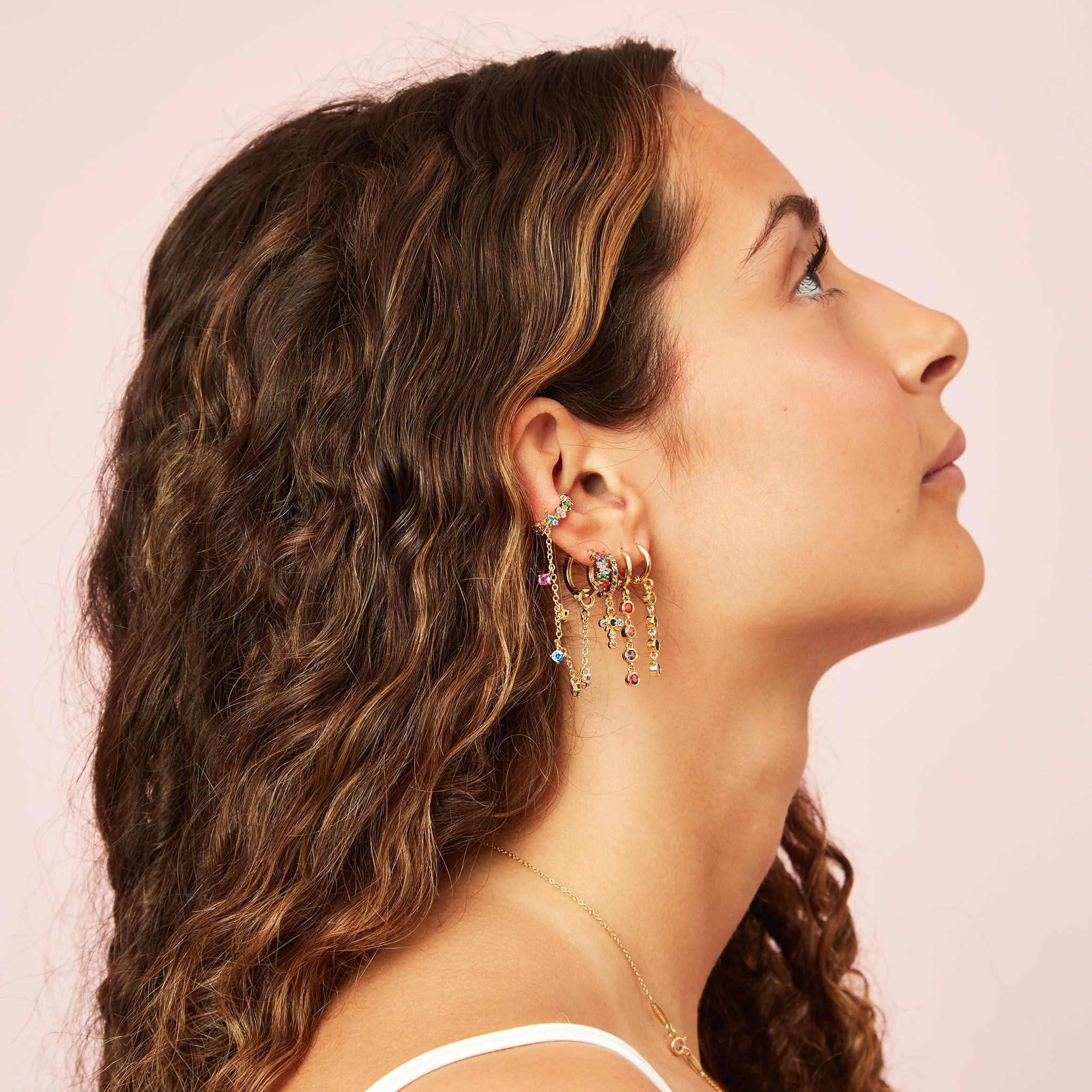 Millie Chunky Ear Cuff Droplet Chain - Image 19
