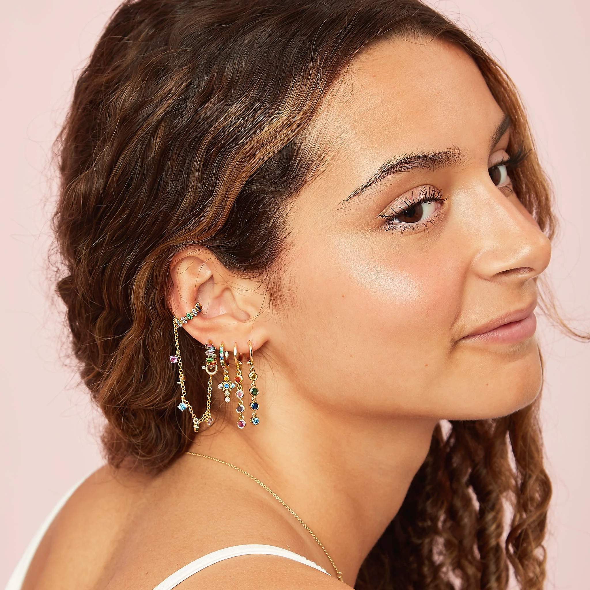 Millie Chunky Ear Cuff Droplet Chain - Image 20