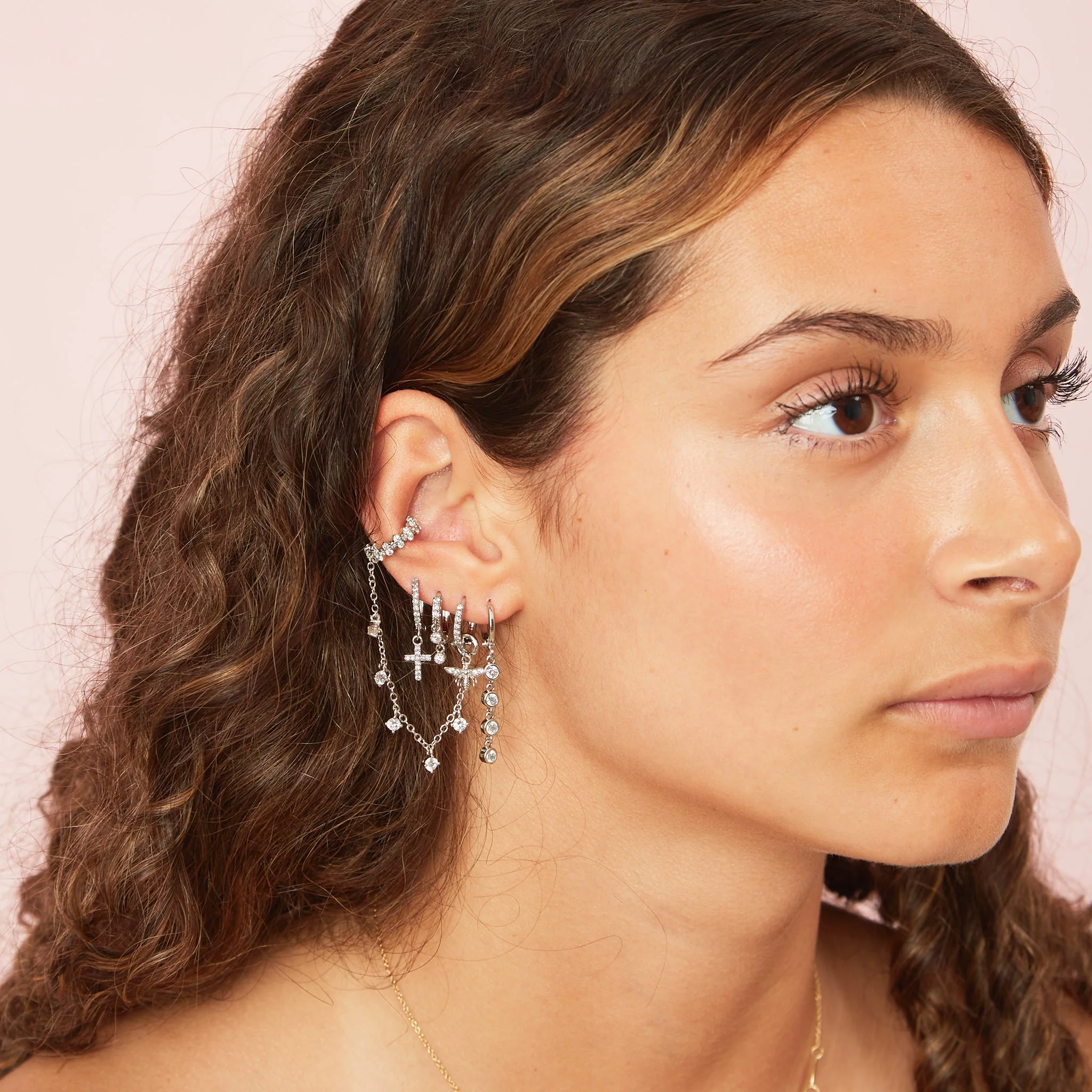 Millie Chunky Ear Cuff Droplet Chain - Image 26
