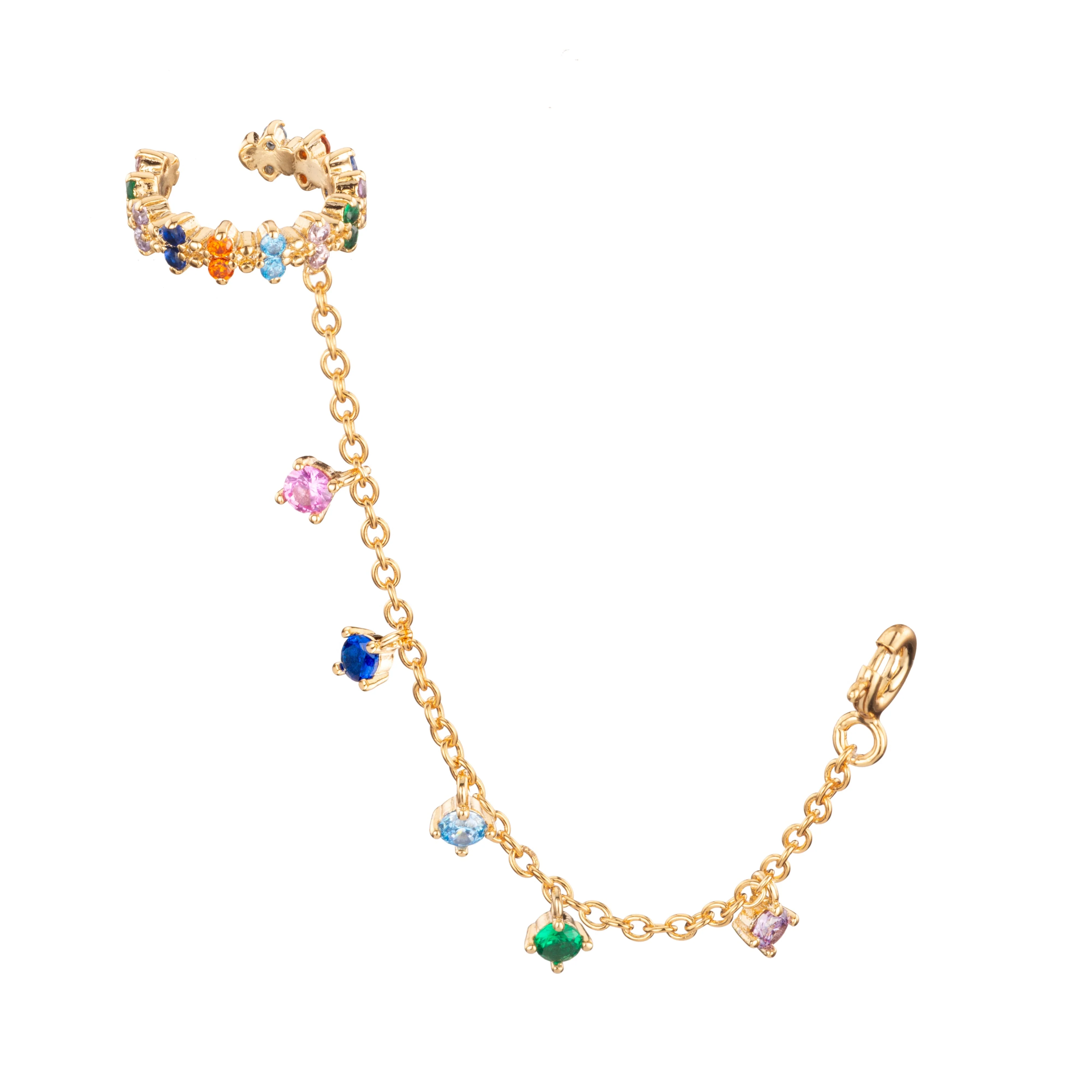 Millie Chunky Ear Cuff Droplet Chain - Image 5