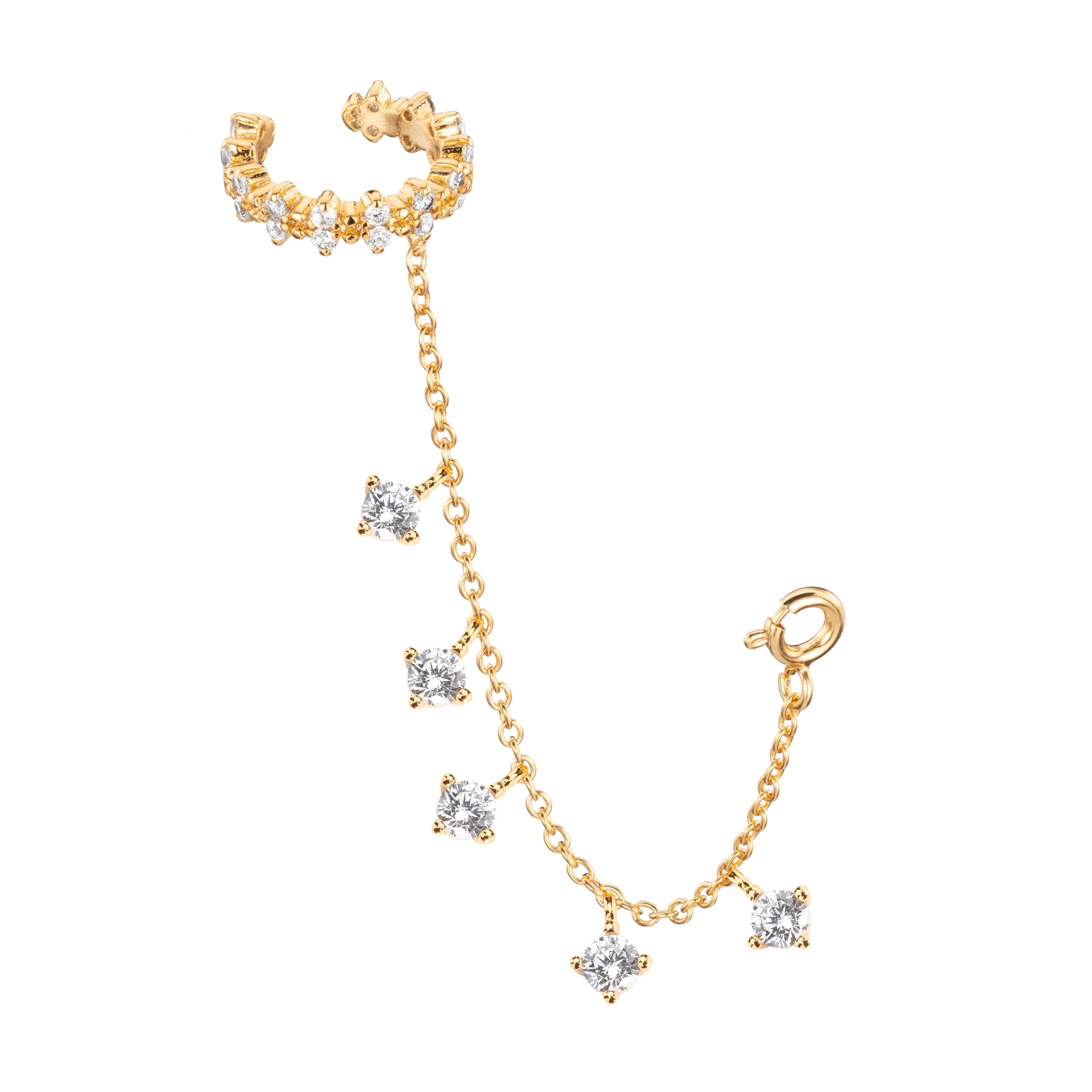 Millie Chunky Ear Cuff Droplet Chain - Image 6