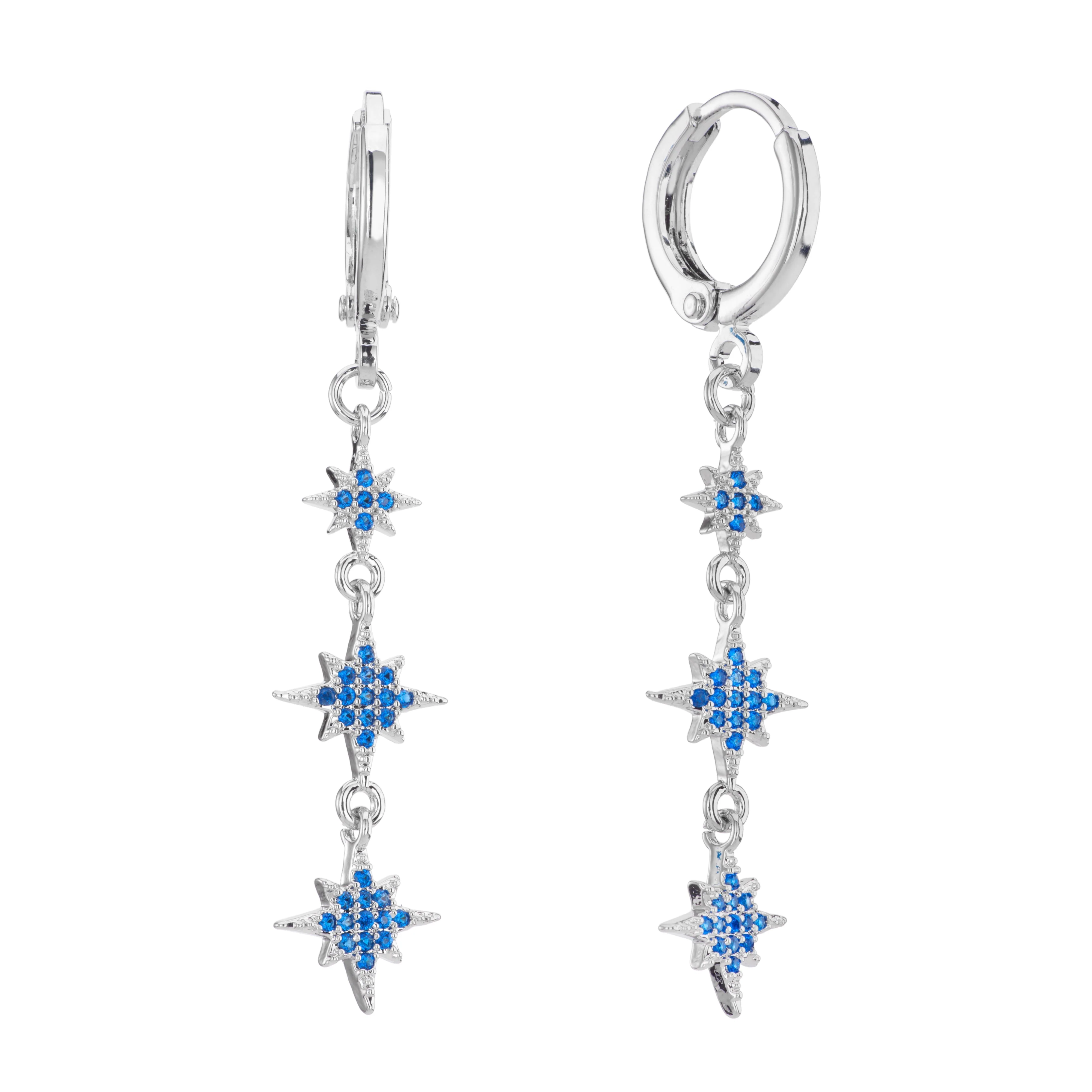 Romilly Droplet Star Huggie Earrings - Image 5
