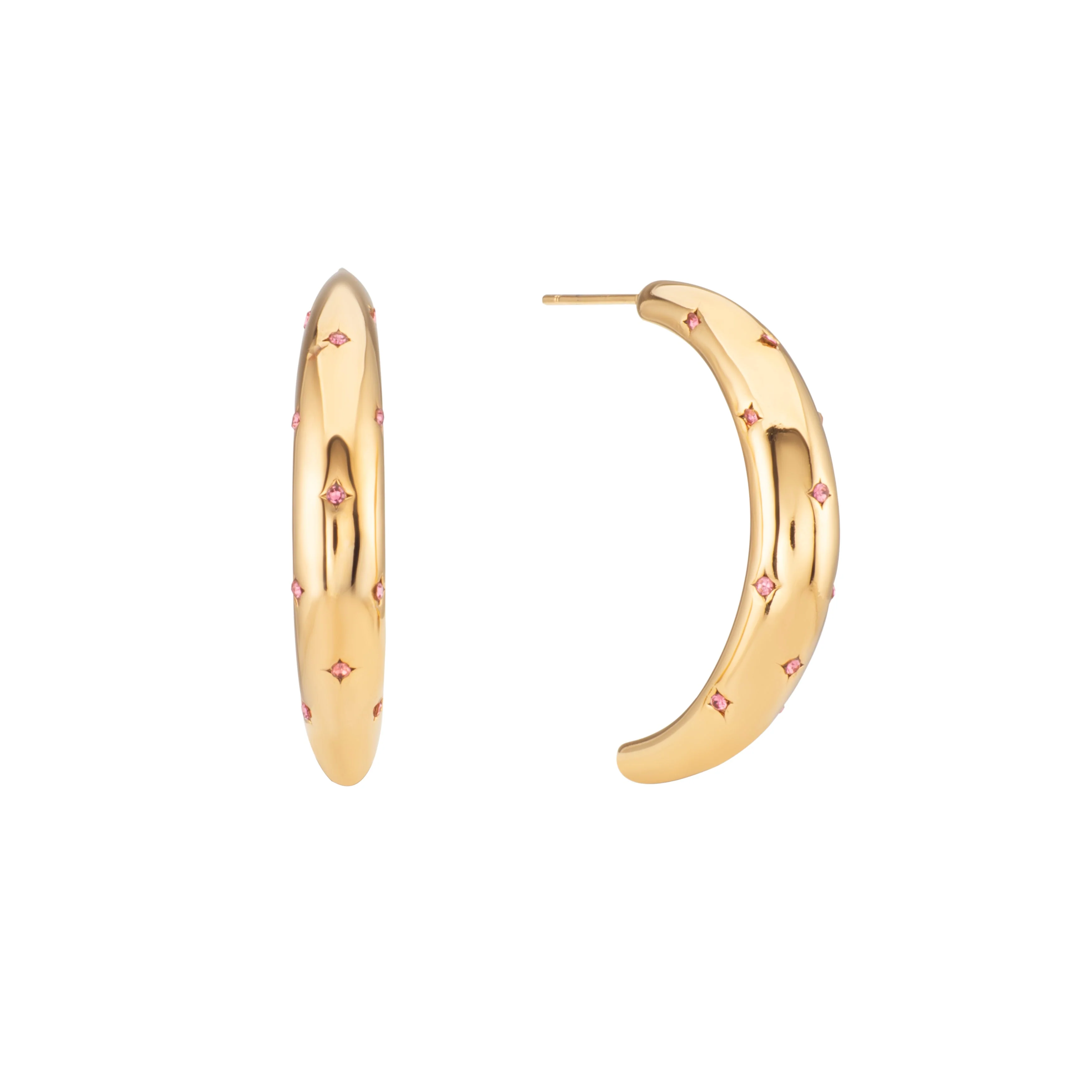 Skye Chunky Star Hoop Earrings - Image 3