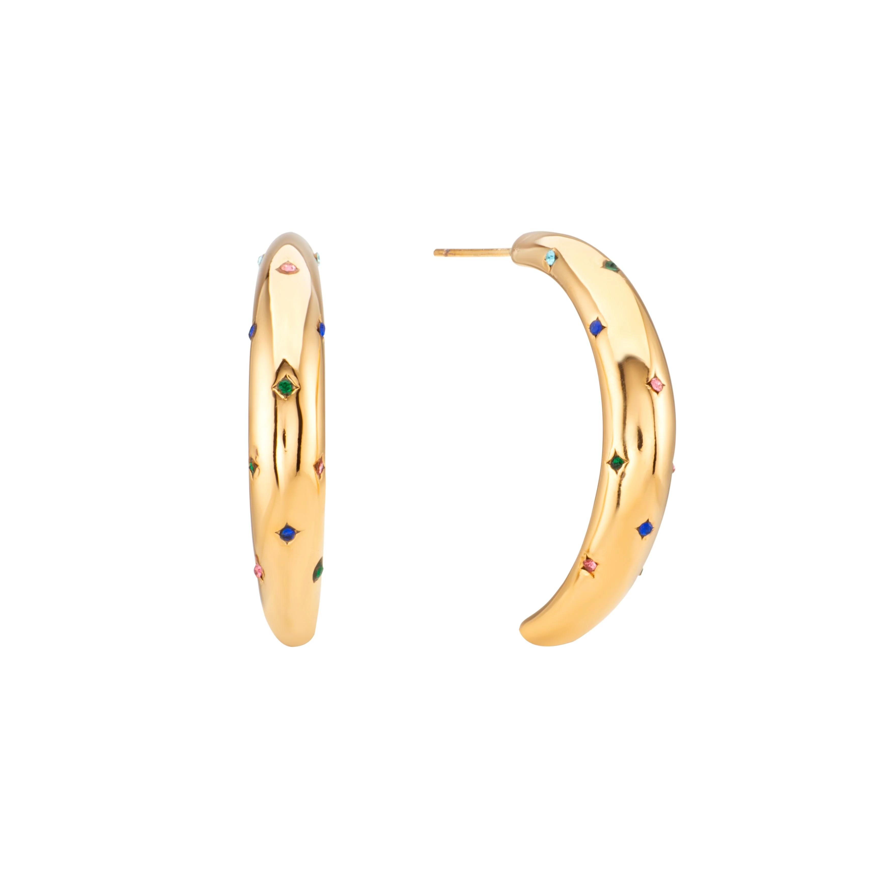 Skye Chunky Star Hoop Earrings - Image 4