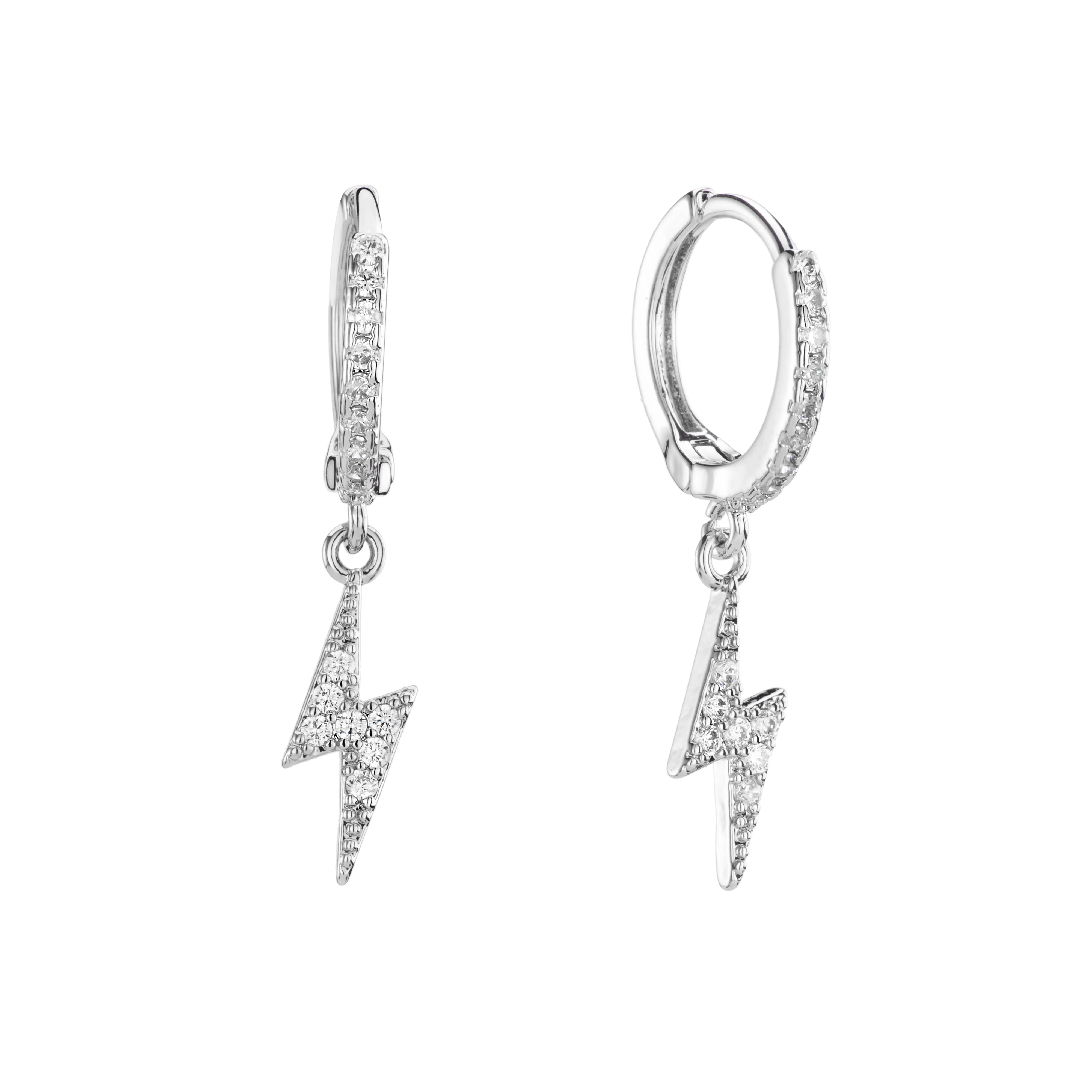 Talitha Lightning Bolt Huggie Earrings - Image 7